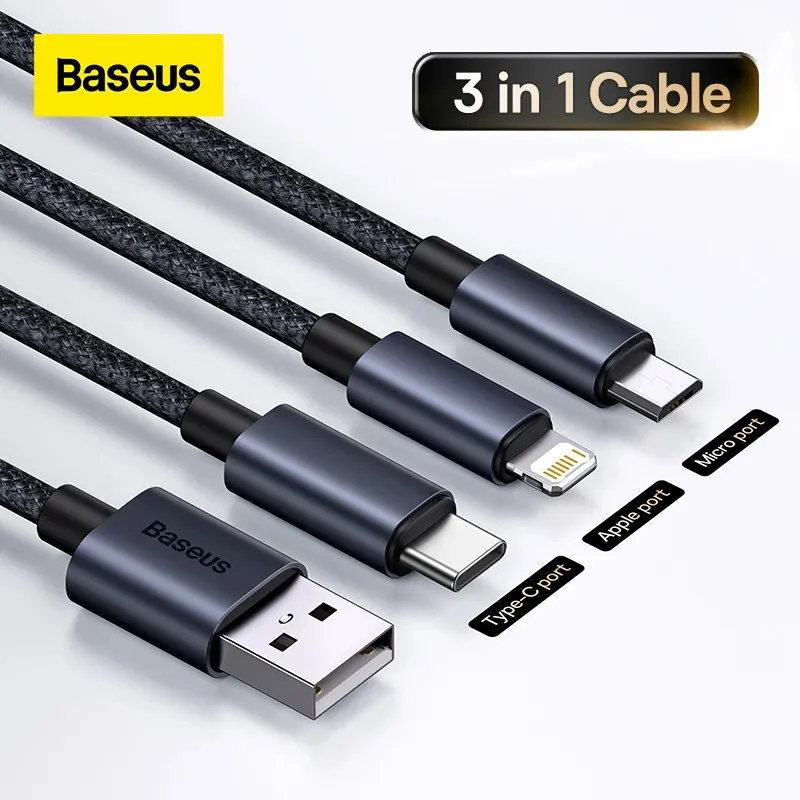 Baseus Minimalist Series 3 in 1 Fast Charging Data Cable