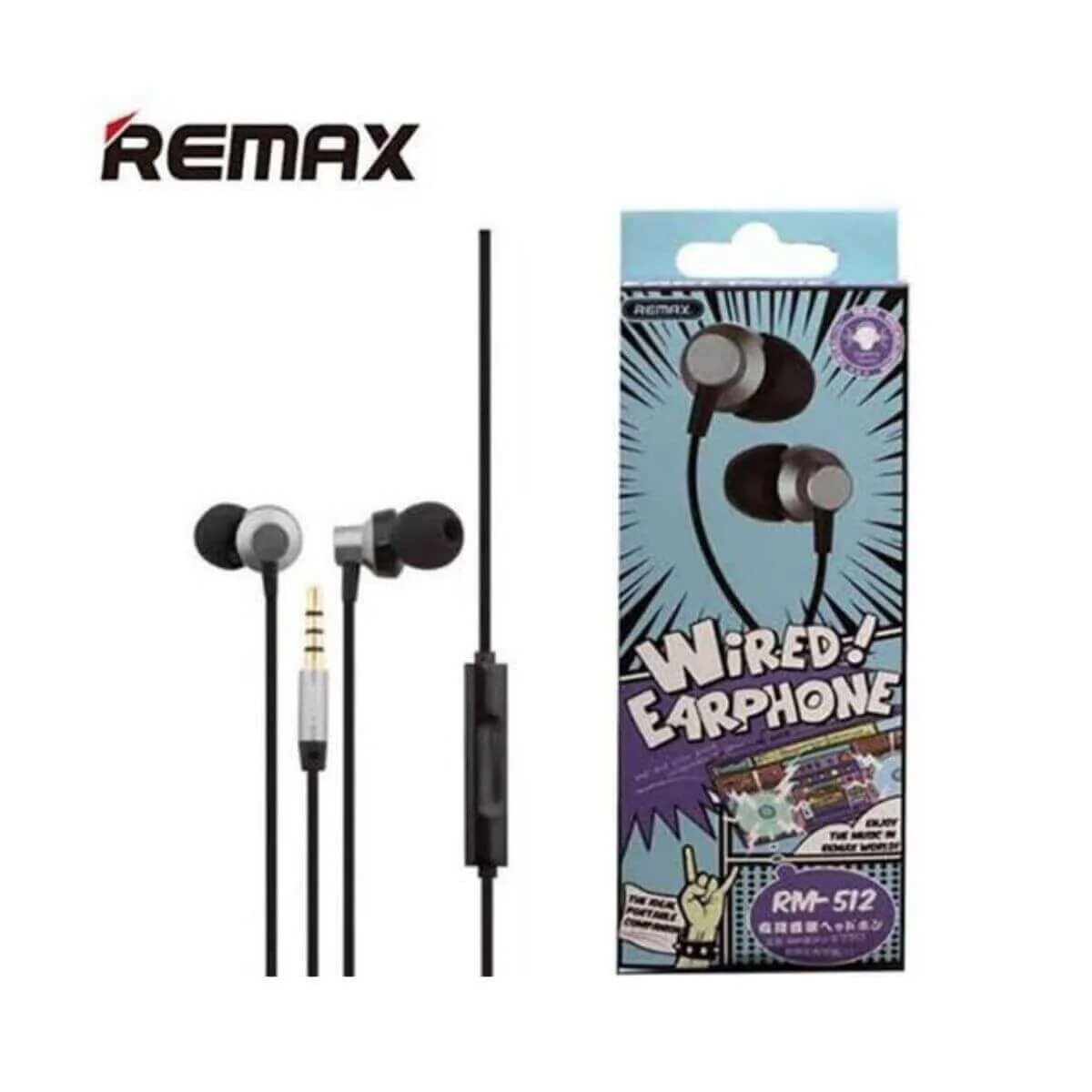 REMAX RM 512 High Performance Wired In Ear Earphone Stereo with Mic 3.5mm Jack