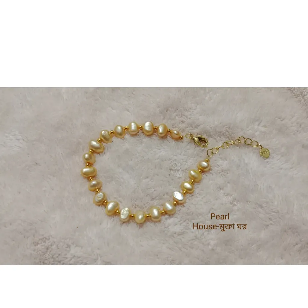 Golden Colour Pearl Breslate With S925 Adjustable Chain