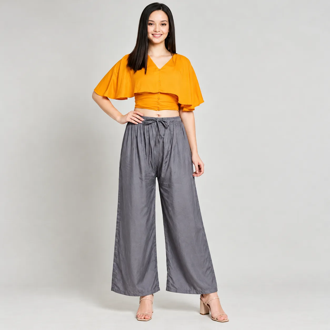 Women’s Granite China Linen Solid Palazzo