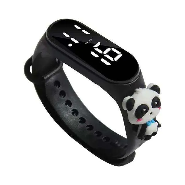 Cute Panda Waterproof LED Silicone Bands Kids Watches for Boys and Girls