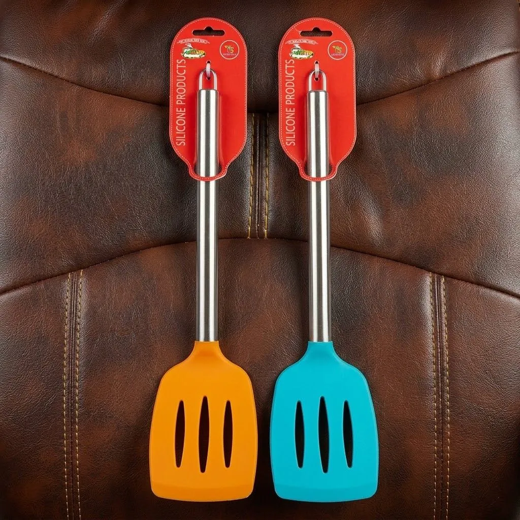 Silicon & Stainless Steel Spatula - Multicolor