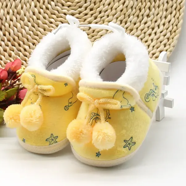 Winter Cotton Soft Plush and Thick Peepers Baby Shoes for Girl's and Boy's Baby Shoes