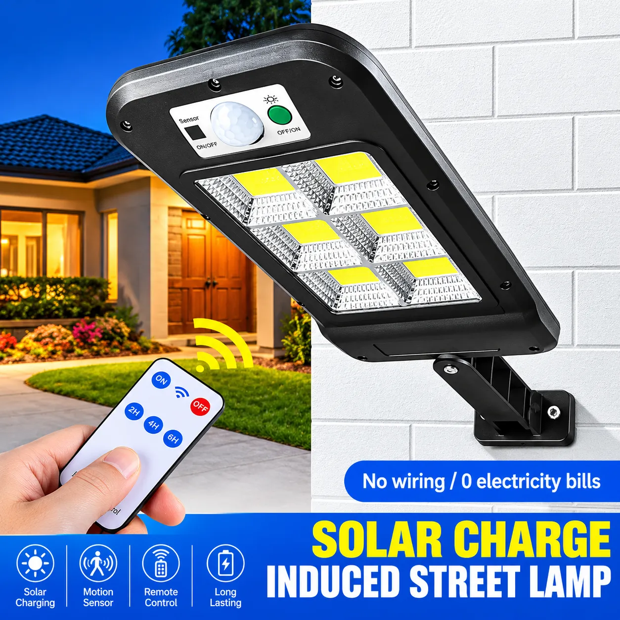 Outdoor Solar Induction LED COB Street Light for Energy-Efficient Lighting, Security, and Outdoor Illumination.