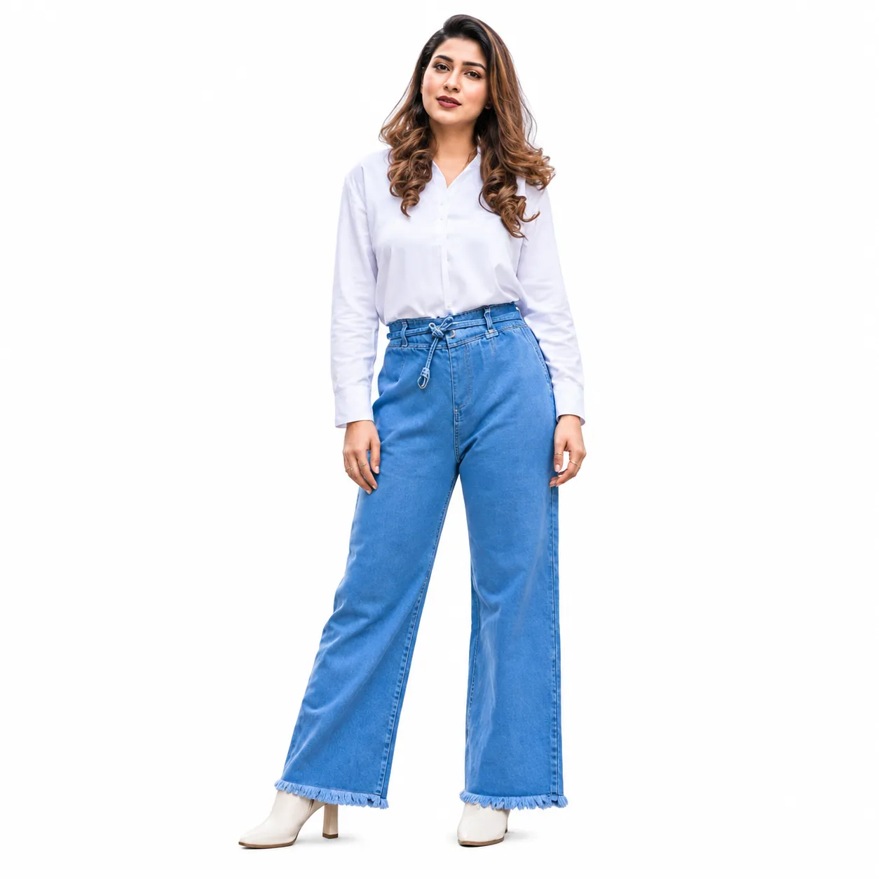 Women’s Blue Denim Jeans Palazzo