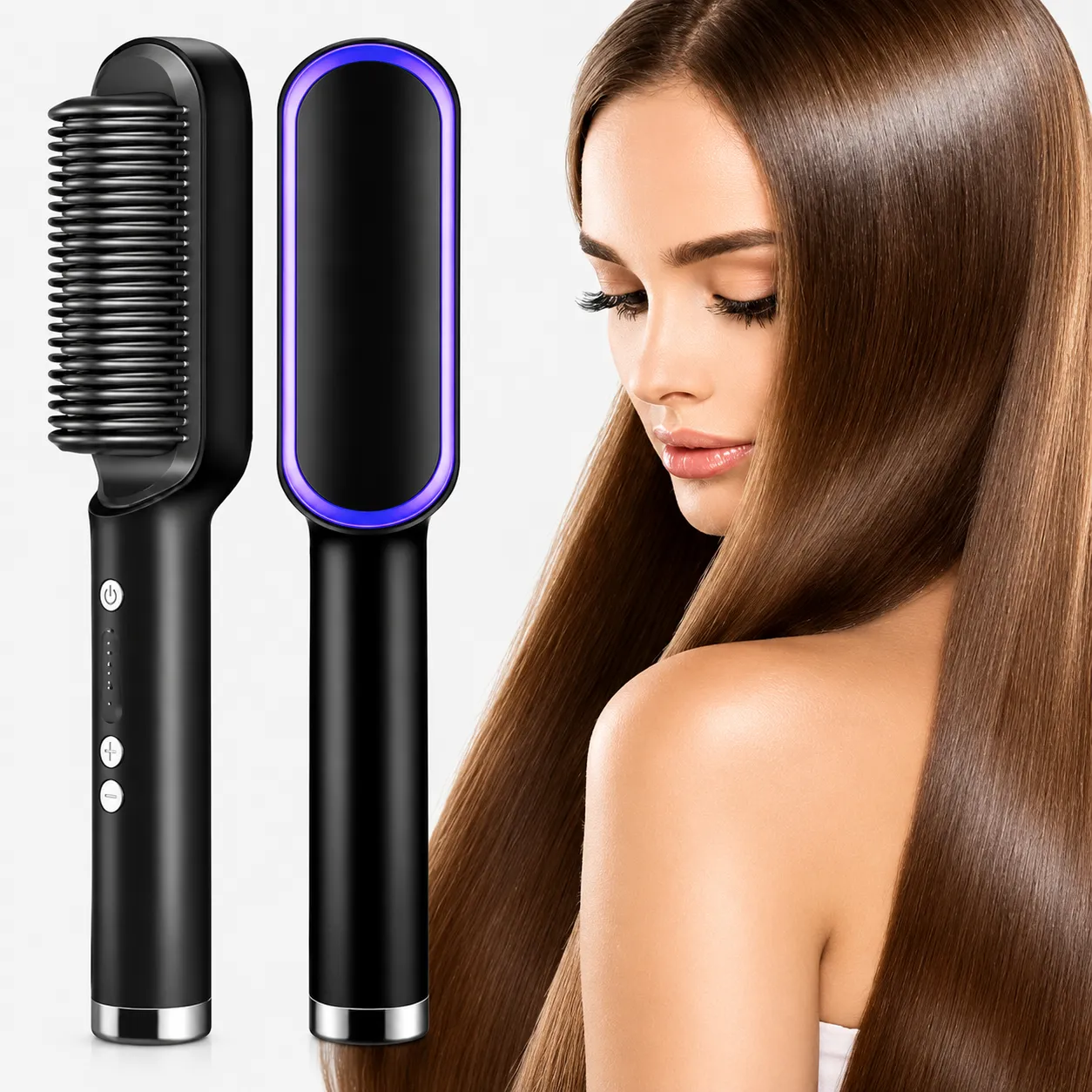 Smart Hair Straightener Brush