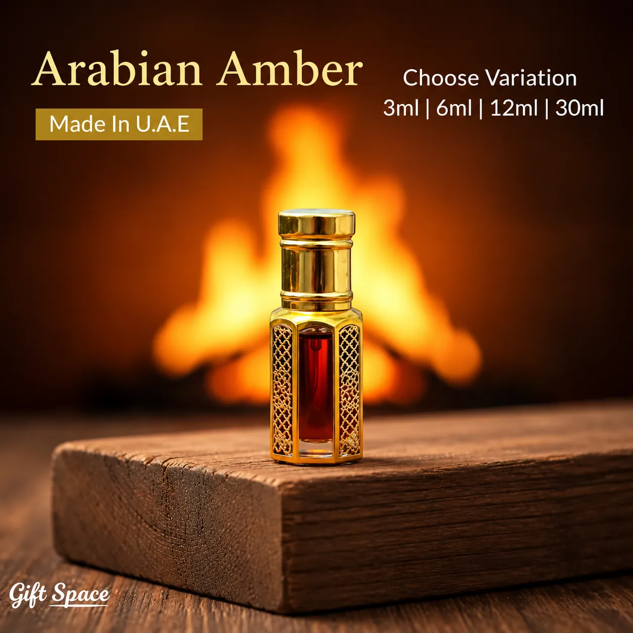 Arabian Amber 12ml- Made In United Arab Emirates - Premium Arabian Attar For Men