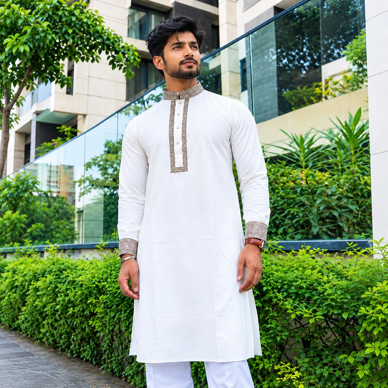 Indian Masroom Print Cotton Panjabi