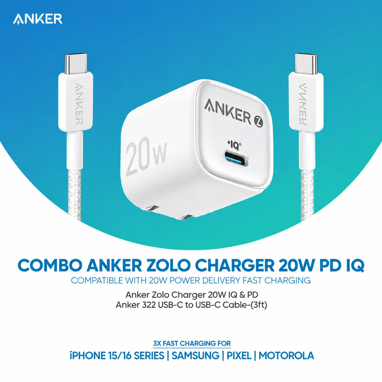 Anker Zolo 20W PD & IQ Charger Combo