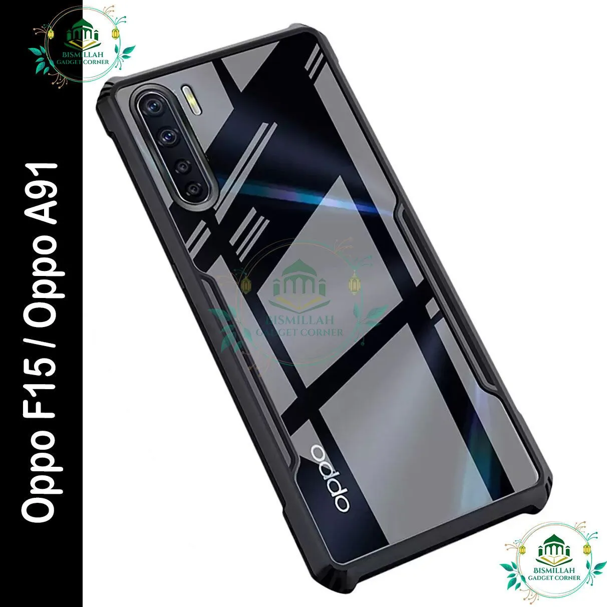 Back Cover for Oppo F15 Oppo A91 Transparent Hybrid Hard PC Back Bumper