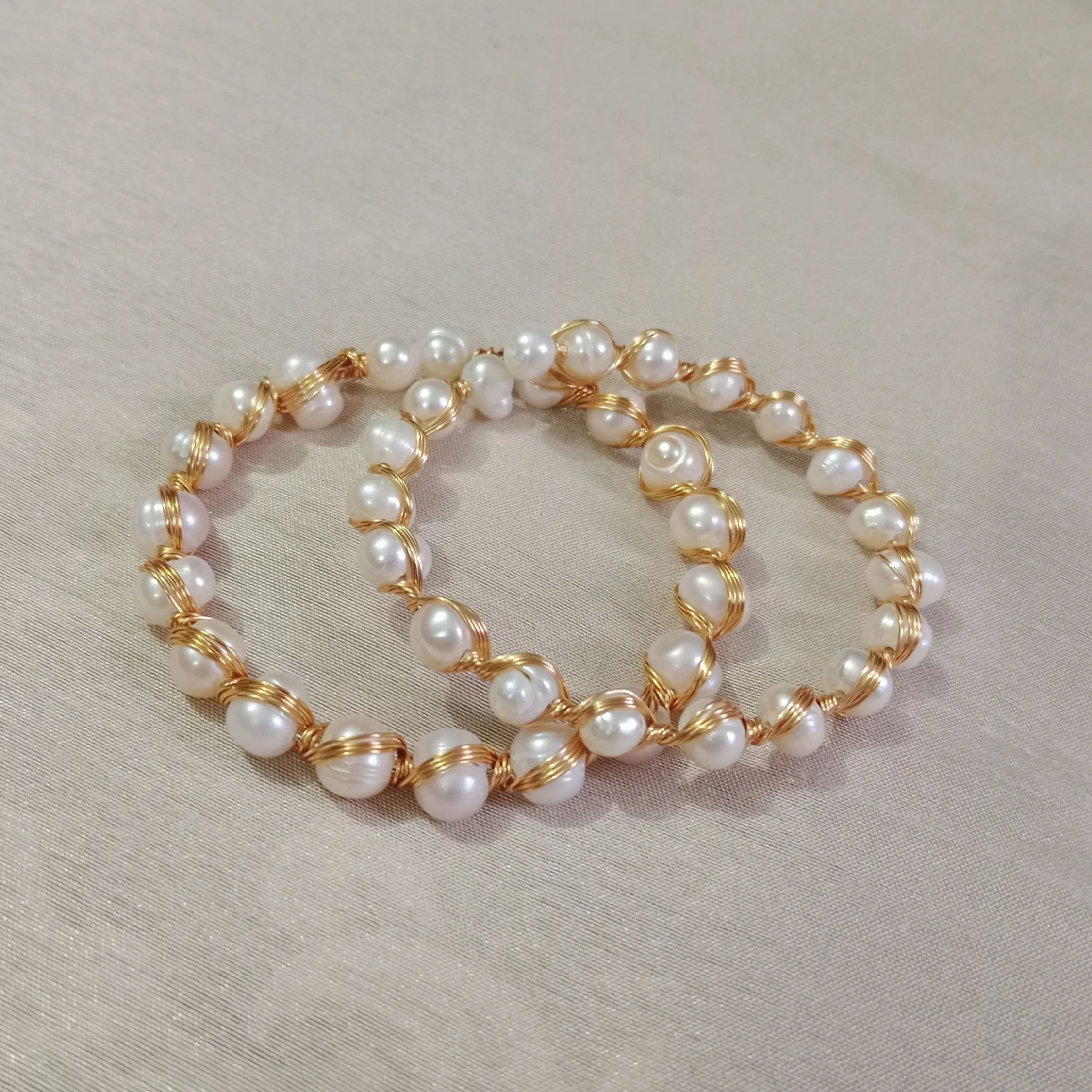 Pearl Bracelet As A Bangle Pair