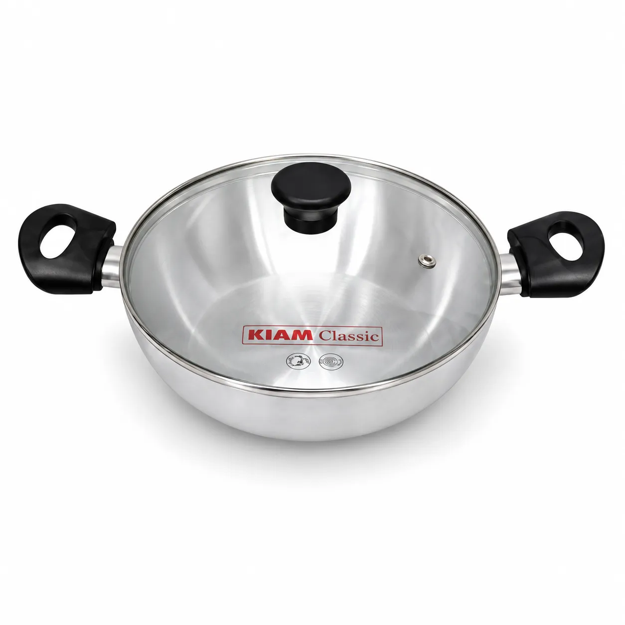 KIAM Aluminium Korai With Glass Lid 30cm