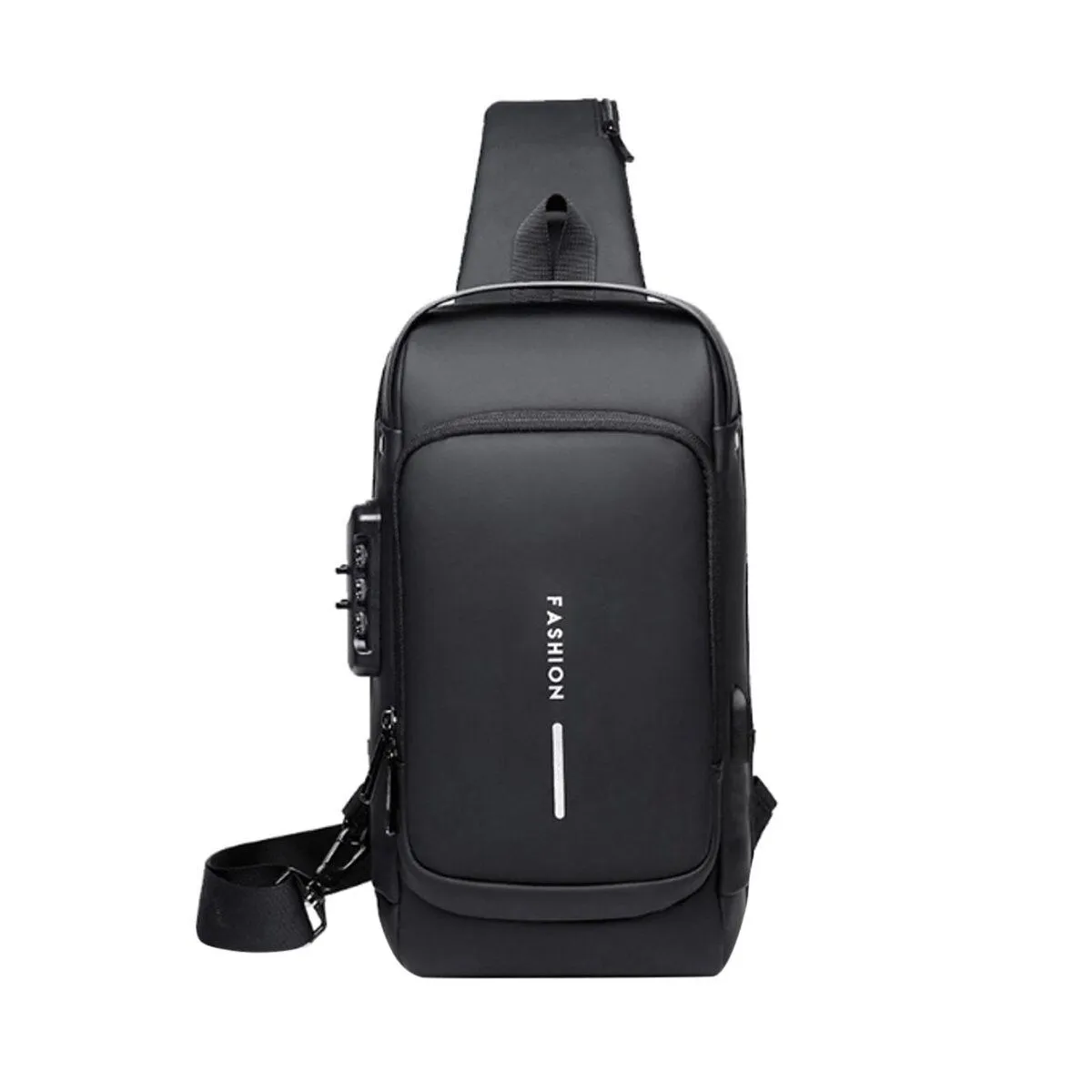 USB Charging Sport Sling Anti-theft Shoulder Waterproof Crossbody Waterproof Lock System Bag