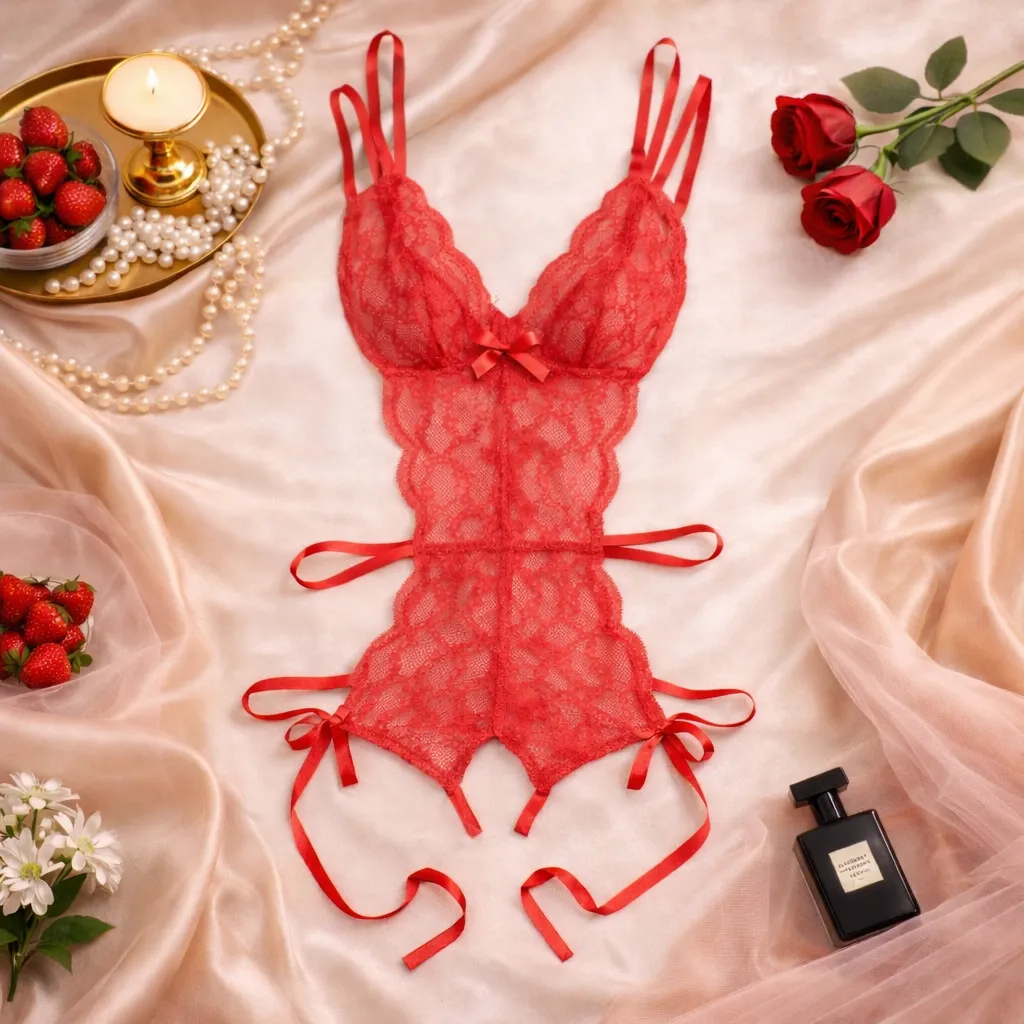 Imported Unique Lingerie Set - Red (China)