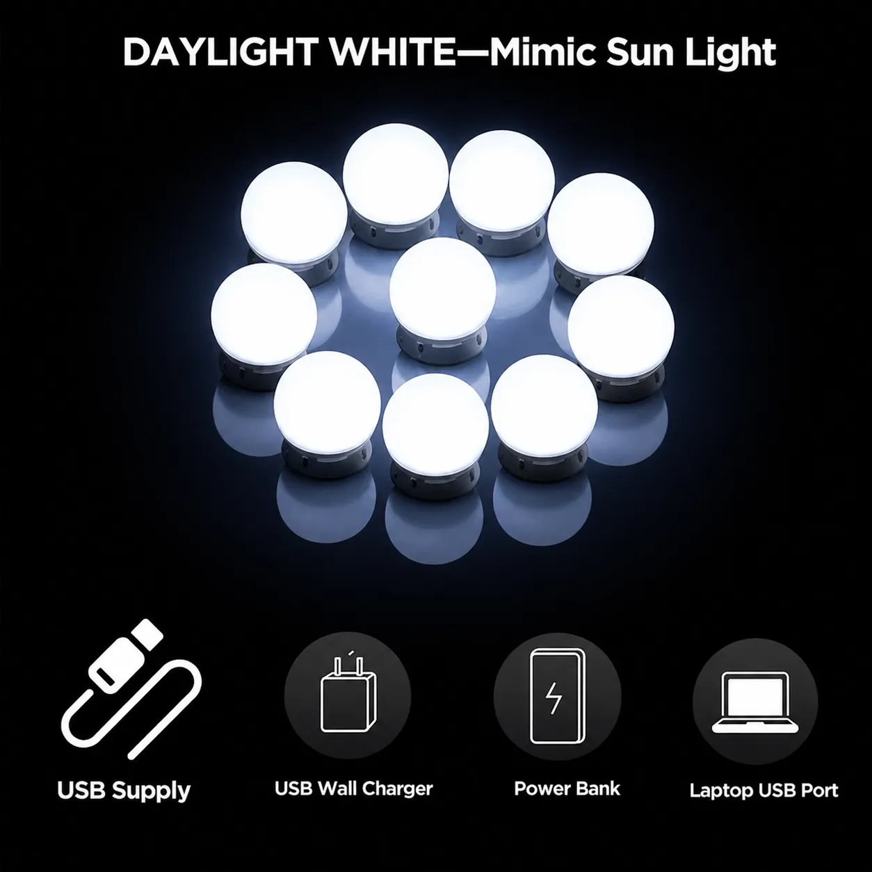 Hollywood Premium Vanity Mirror Light 10 Pcs