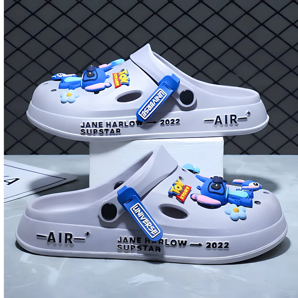 Universe Astronaut Charm Clogs For Men - Grey Blue