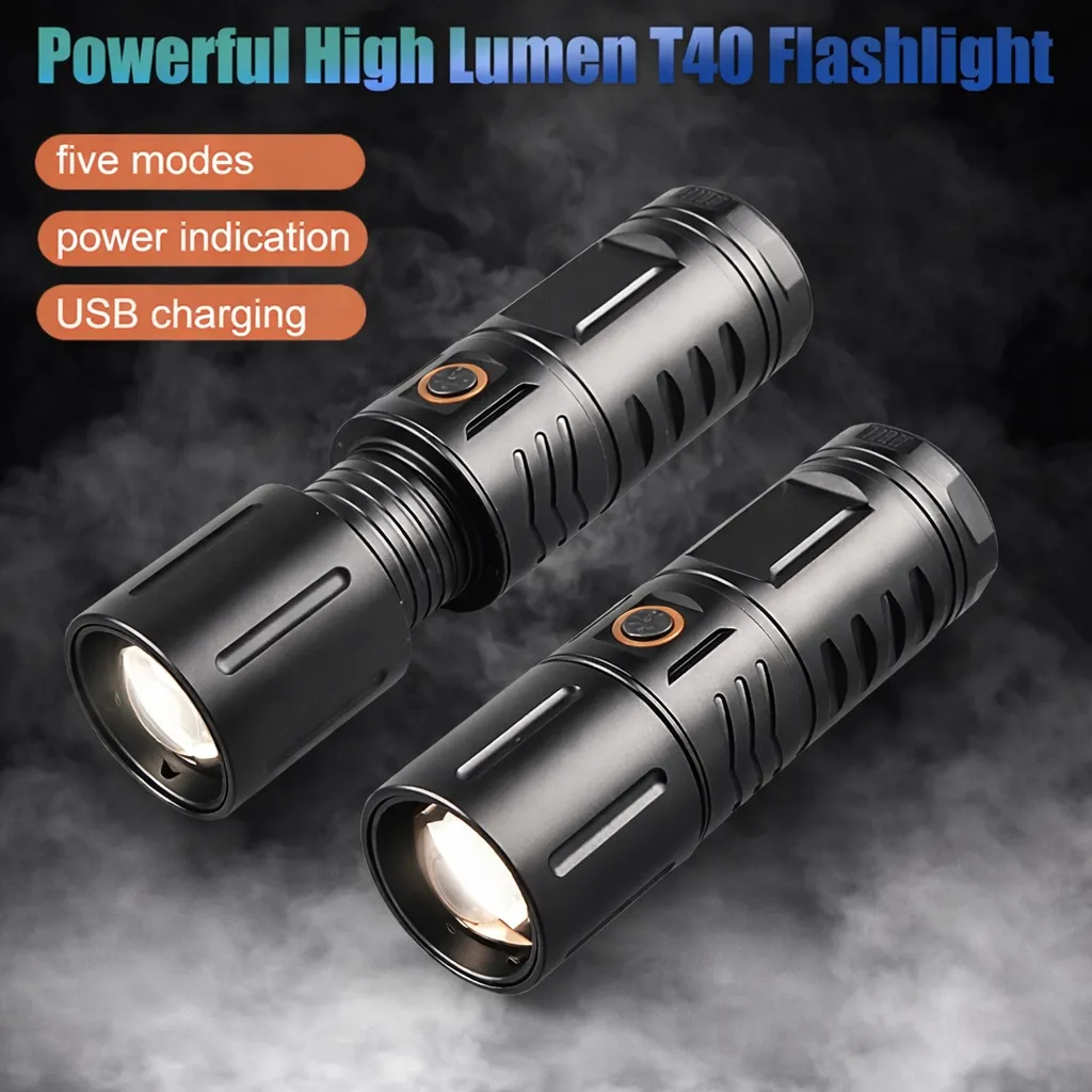 Super power With Power bank USB Rechargeable Emergency LED Torch Light