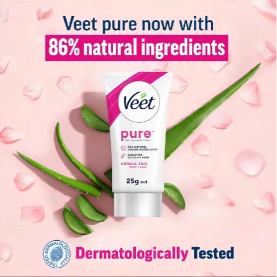 Veet Hair Removal Cream 25g Tube for Smooth Skin and Easy Hair Removal at Home.
