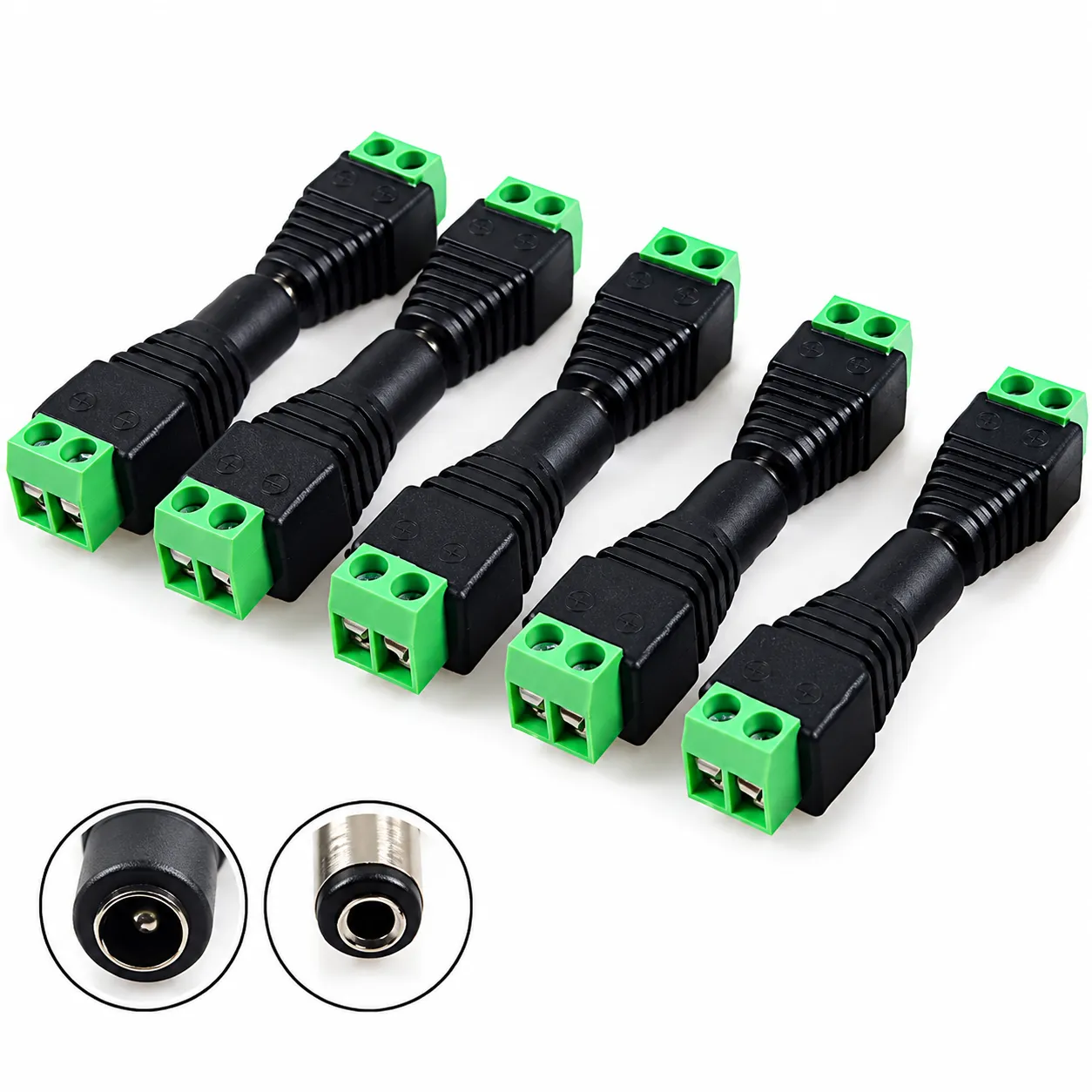 DC Power Balun Connector Adapter Plug Male Female Jack Socket (5 pair)