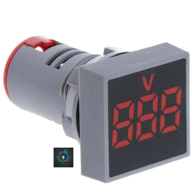 Voltmeter Square Panel LED Digital Voltage Meter Indicator Light AD101-22VMS