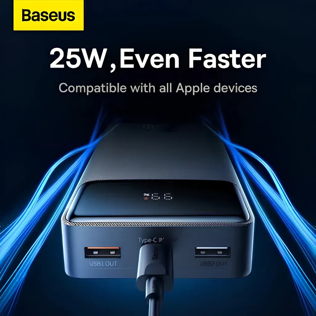 Baseus Bipow Digital Display Fast charge Power bank 20000mAh 25W(PPBD020301)-Black