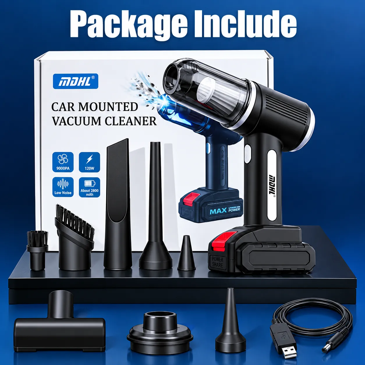 MDHL Rechargeable Portable Vacuum Cleaner