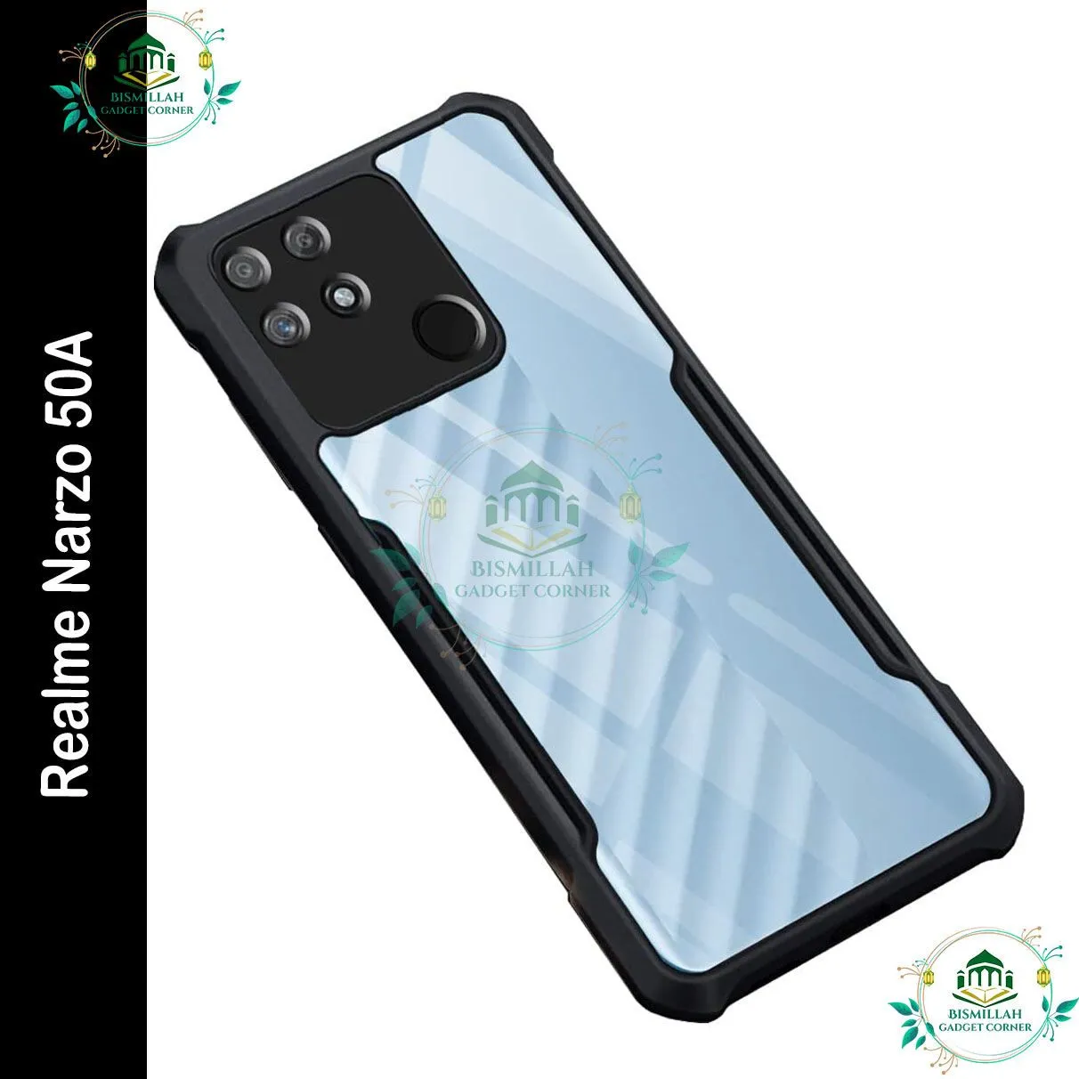 Original Cover for Realme Narzo 50A Transparent Hybrid Hard Back Bumper