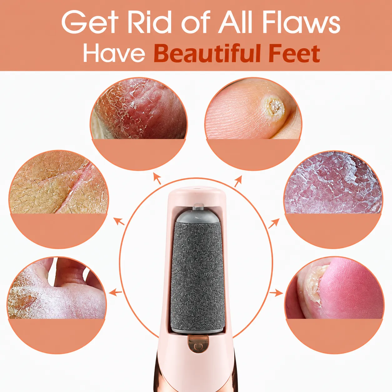 Pedicure Set, Electric Foot File for Removing Dead Skin and Smoothing Rough Heels for Easy At-Home Foot Care.
