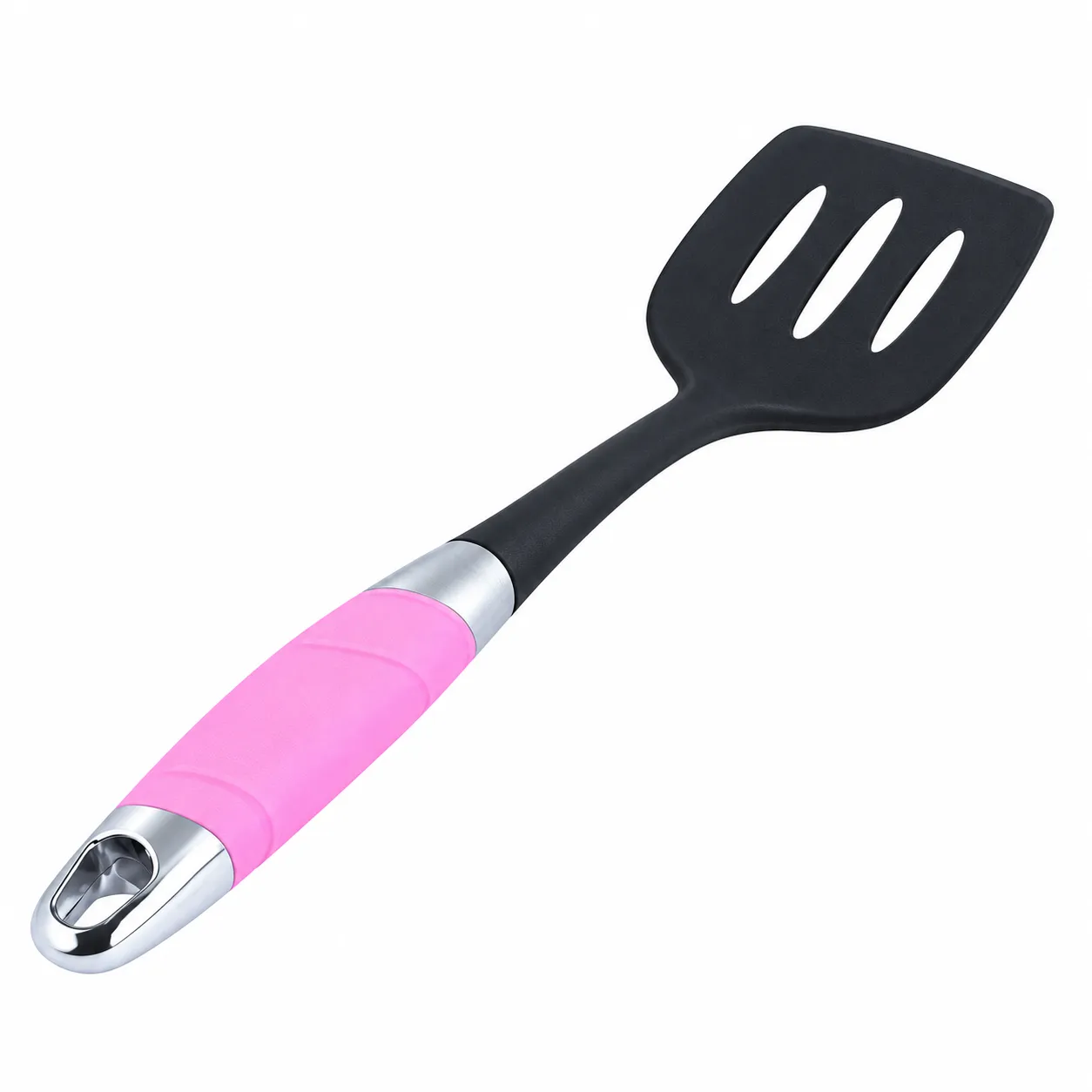 Silicone Heavy Duty Non Stick Spoon - Black and Pink