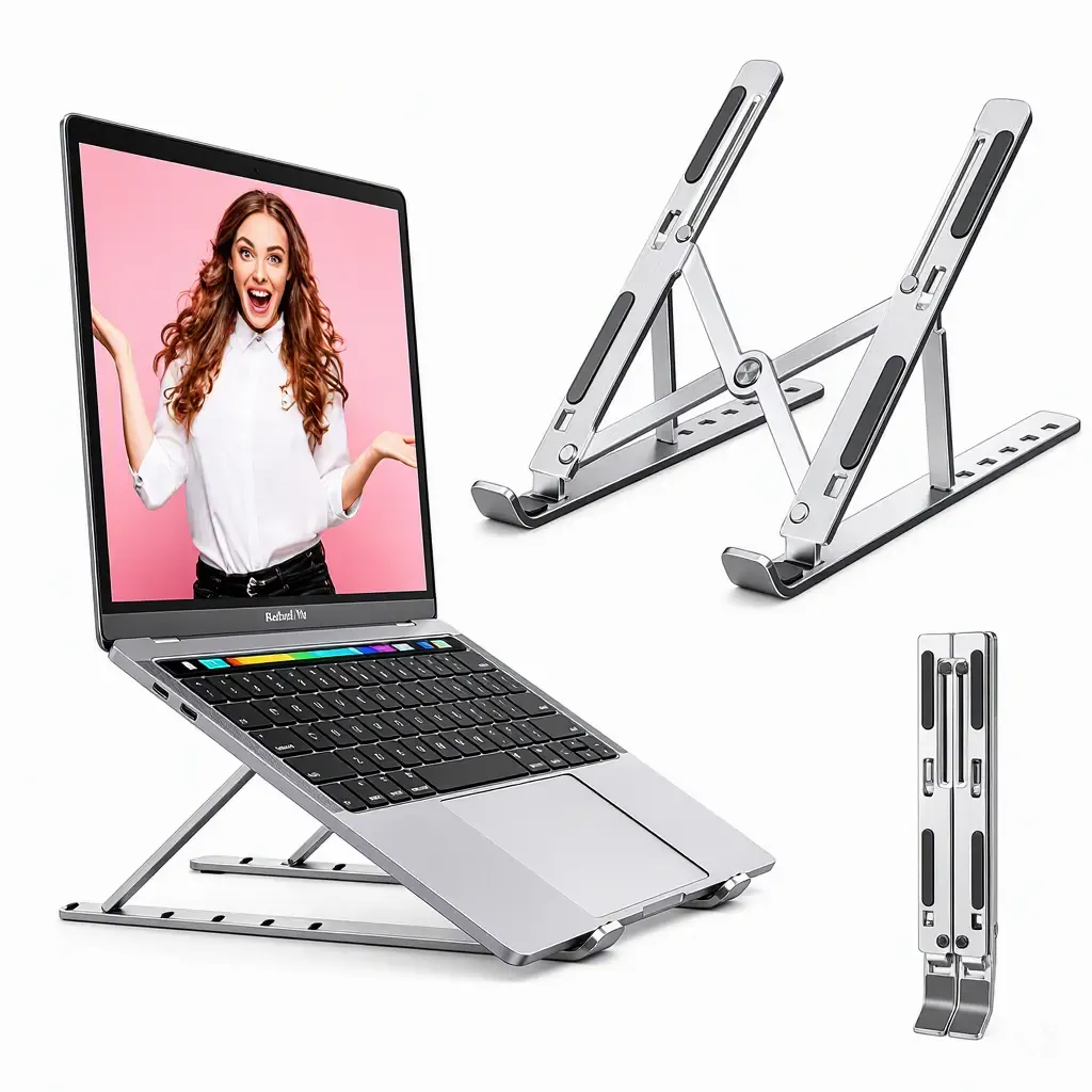 Adjust your laptop position with this aluminum alloy stand. Its multi-angle design lets you choose a comfortable viewing angle for work or study.