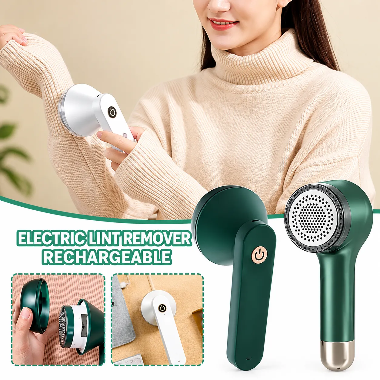 Portable Lint Remover for Clothes, Reusable Fabric Shaver for Removing Fuzz, Bobbles and Lint from Garments