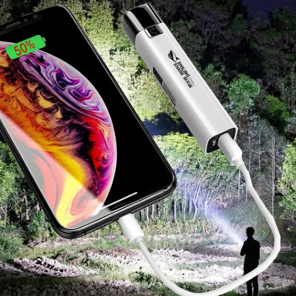 USB Rechargeable Flashlight With Power Bank combines portable lighting and backup charging in one device for day-to-day use at home or away.