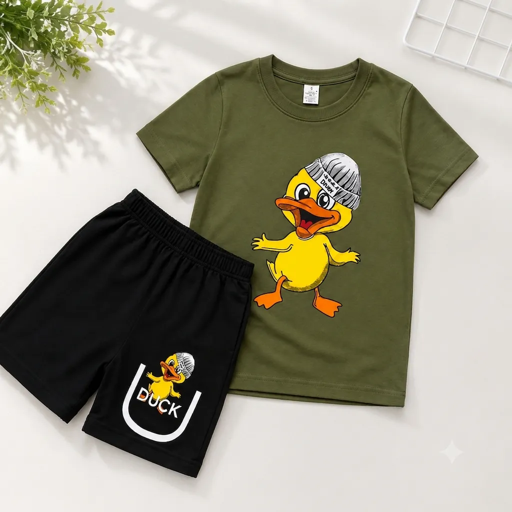 Kids Premium Cotton T-Shirt & Shorts Set
