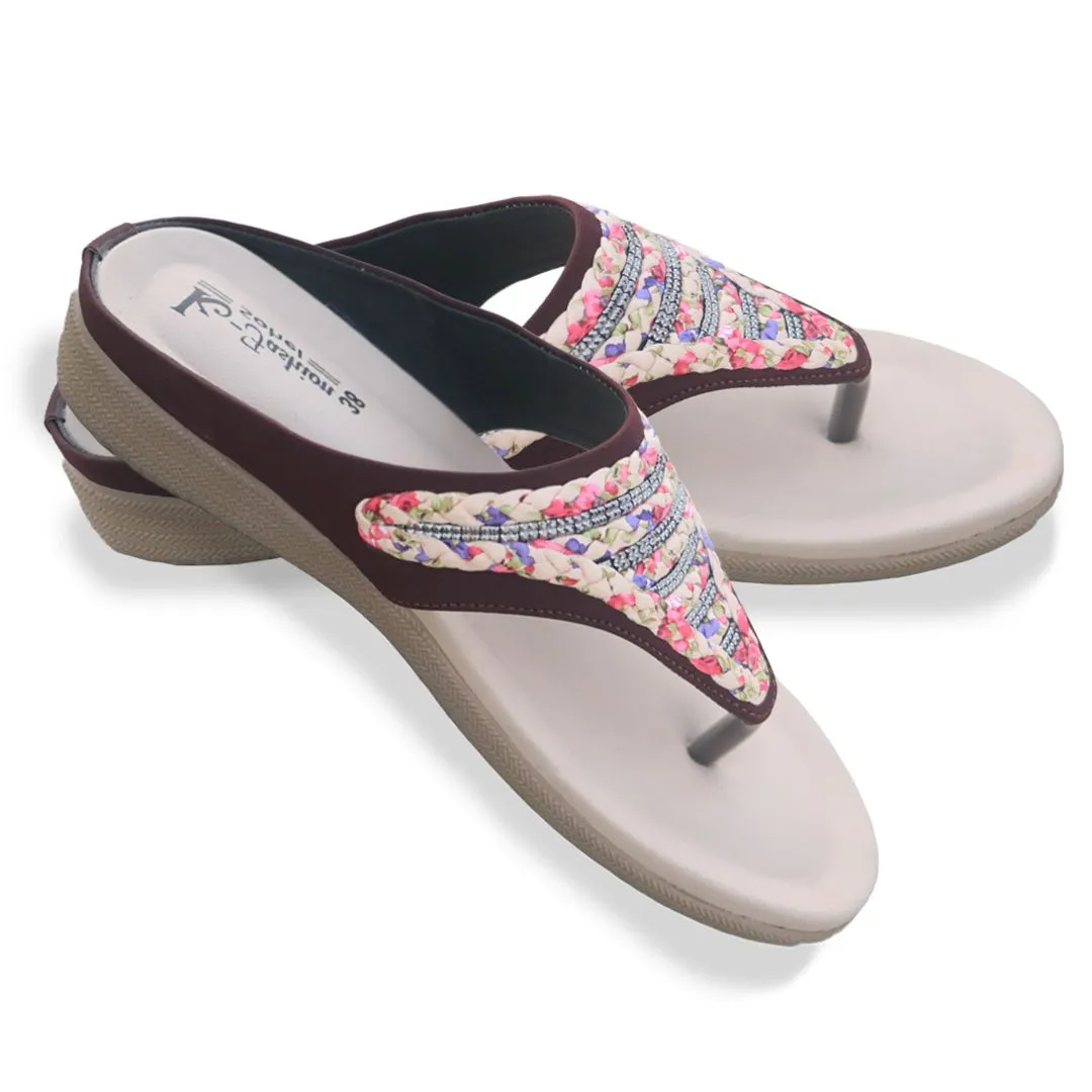 মহিলাদের ওয়েজ হিল থং স্যান্ডেল (Ladies Wedge Heel Toe-Post Sandal)