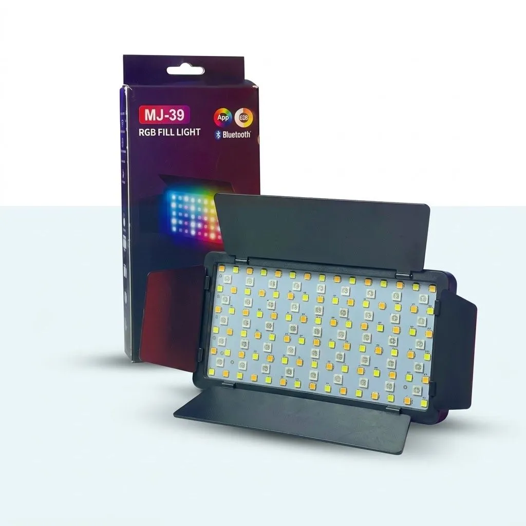  De Markt MJ39 RGB LED Fill Light, Foldable USB Rechargeable Pocket Light for YouTube, TikTok, Photography, Live Streaming & Content Creation