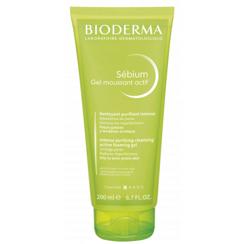 Bioderma Sébium Gel Moussant Actif Intensive Purifying Cleansing Foaming Gel 200ml