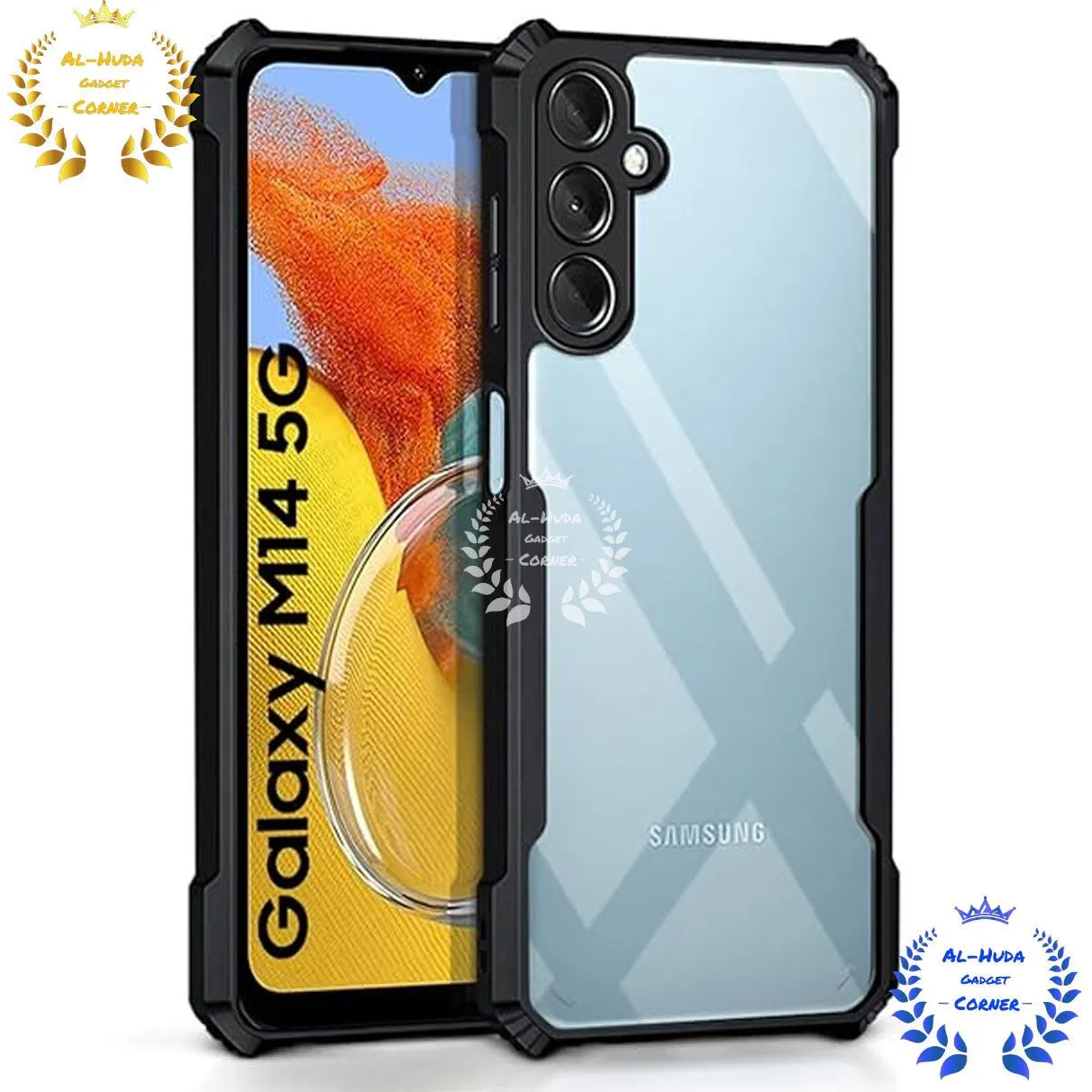 Shockproof & Transparent Crystal Clear Back Cover Case / Matte Protective Lens Flexible Back Cover for Samsung Galaxy M14 5G | Slim Silicone Cover with Soft Lining Shockproof Full Body Bumper Case