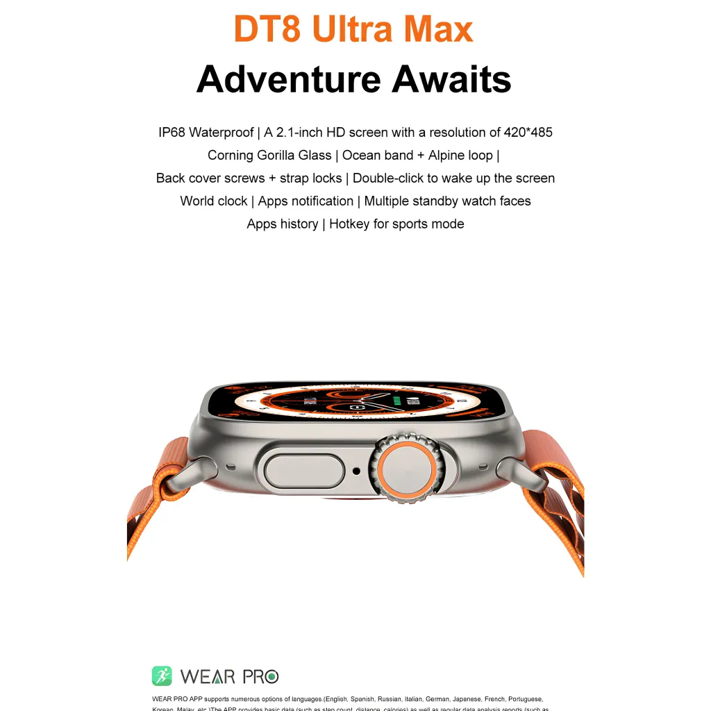 DT NO.1 DT8ultra Max Smart Watch