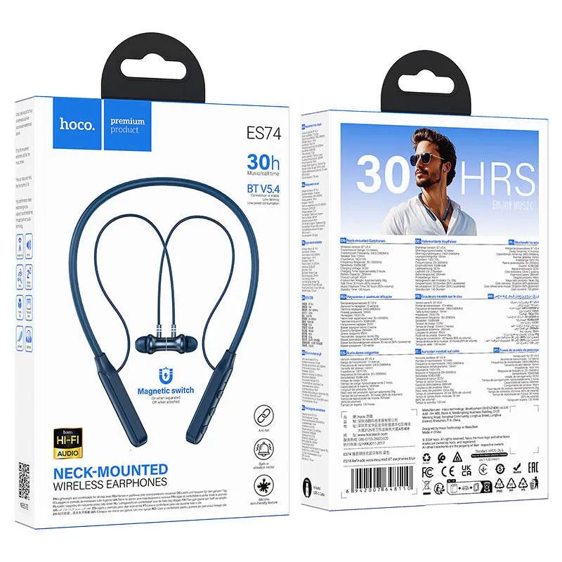 Hoco ES74 Sports Bluetooth V5.4 Wireless Earphone Neckband