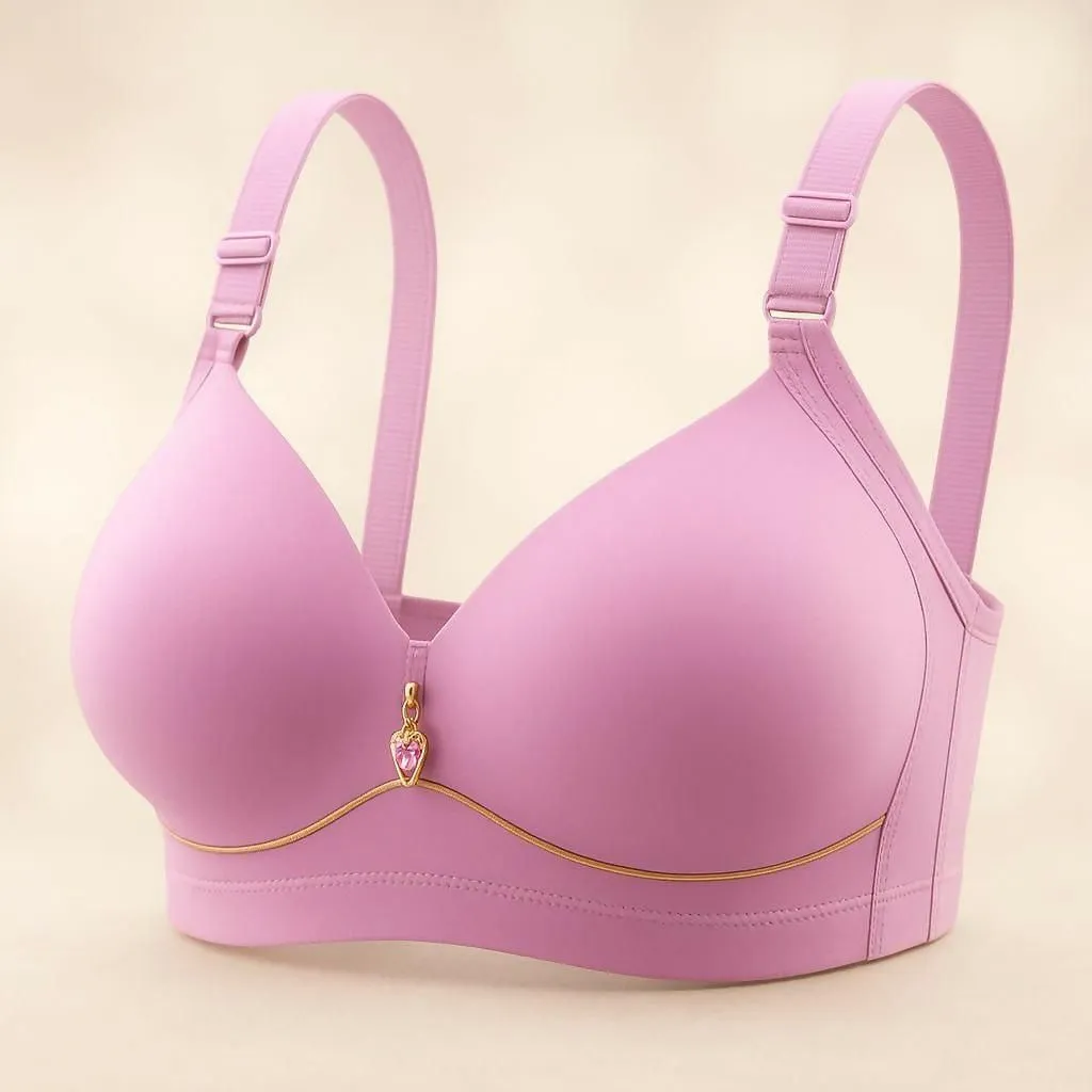 Seamless Comfortable Pink Thin Cup Smooth Face Bra for Women