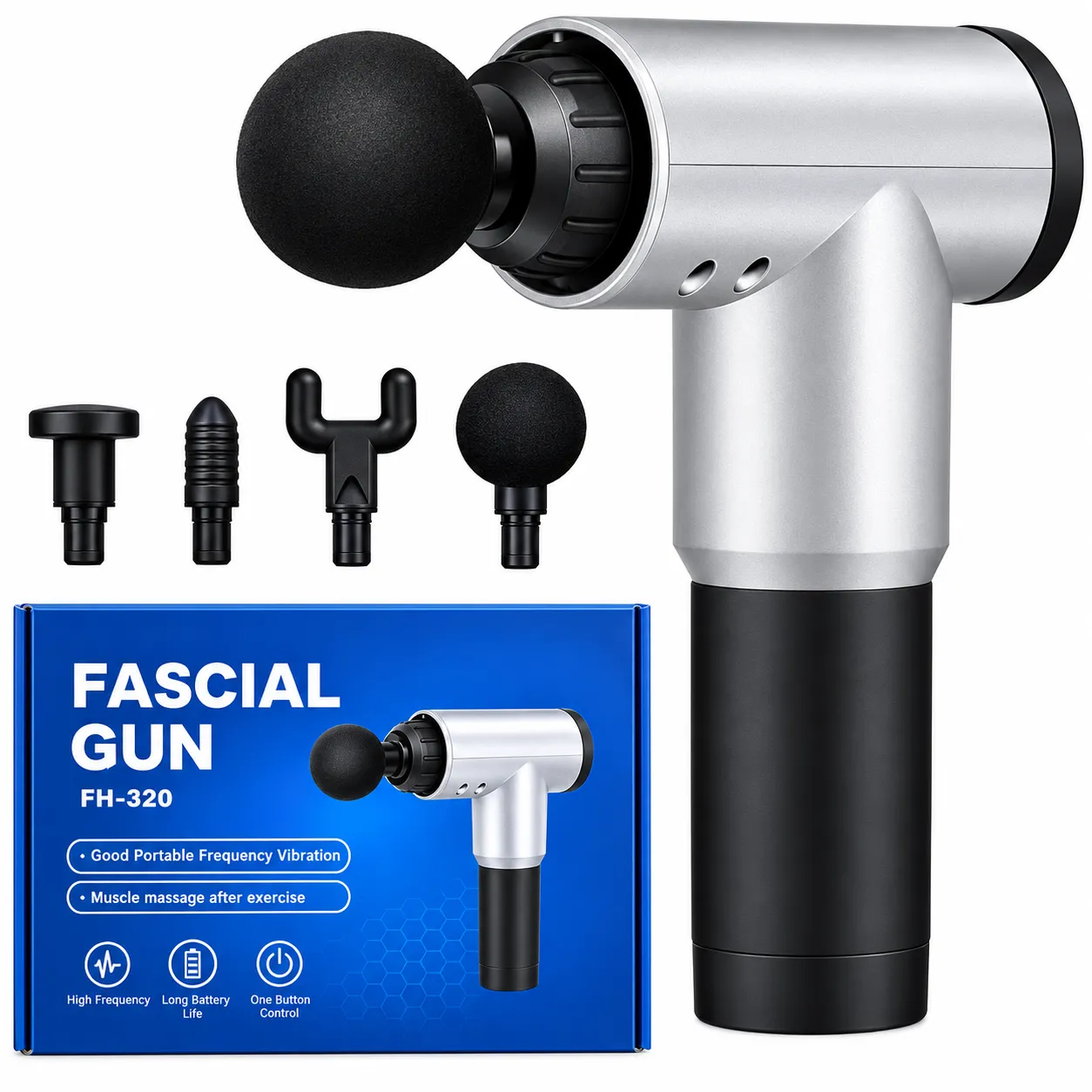 KH-320 Fascial Massage Gun for Muscle Relaxation, Post-Workout Massage and Everyday Body Comfort at Home or Gym
