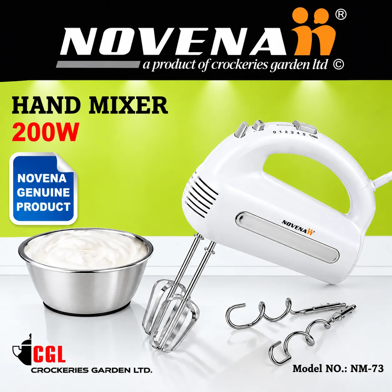 Novena Electric Egg Beater and Hand Mixer NM-73