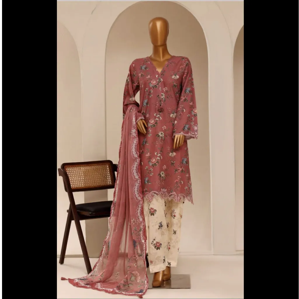 Raya by Sadabahar Embroidered Stitched 3 Piece Suit - D-01 - SBD26RYA - Pink - Festive Collection