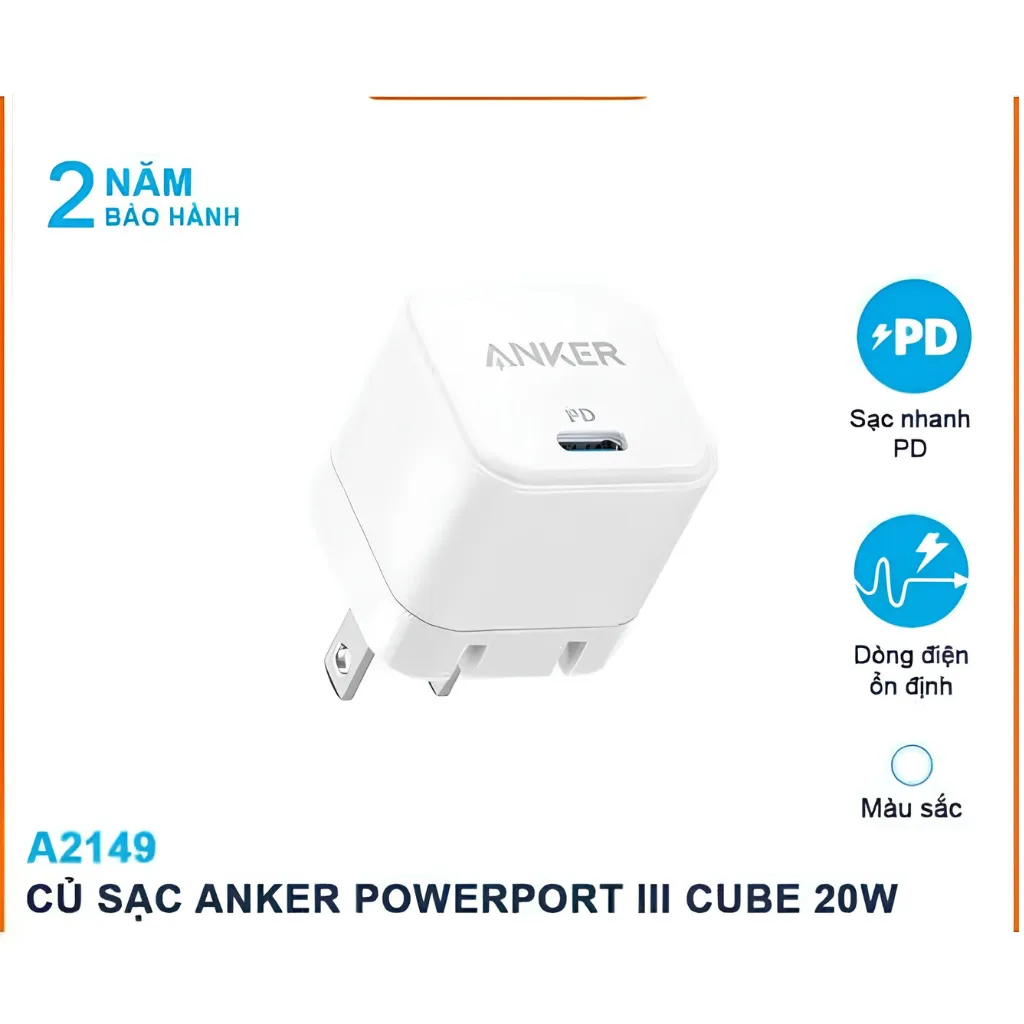 Anker 20w Cube PowerportIII PD USB C Fast Charger