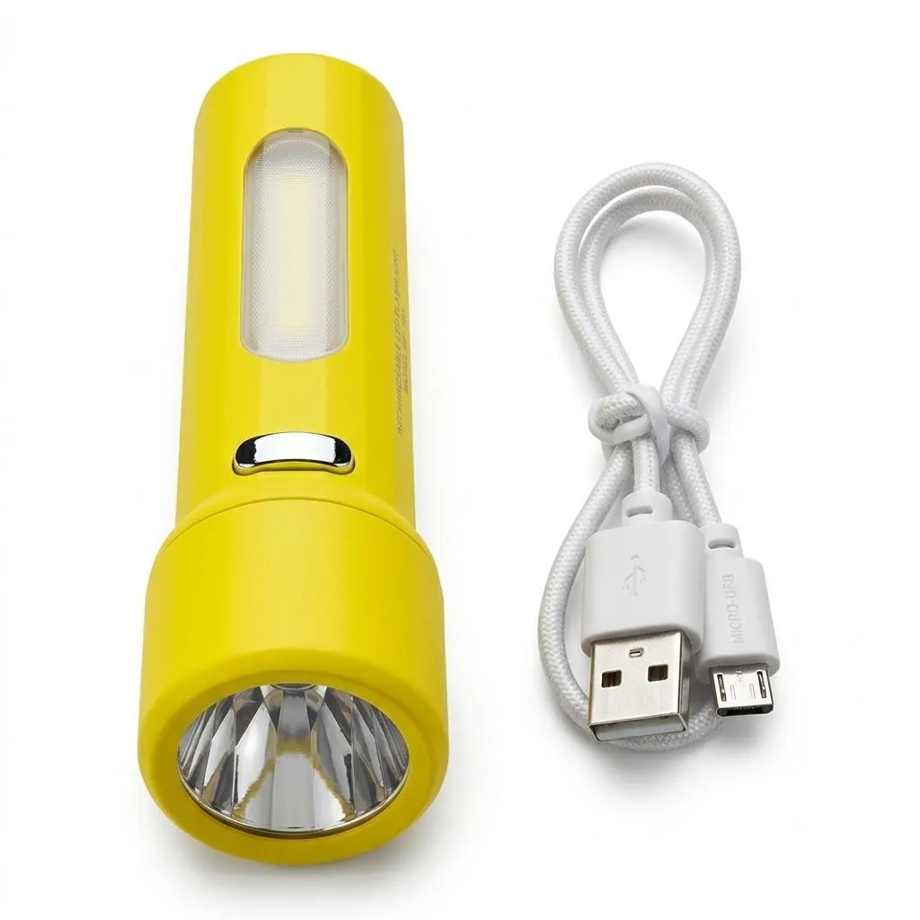 Light your way with the LED Rechargeable Torch AB 8619, a practical lighting option for home use, outdoor tasks and everyday lighting needs.
