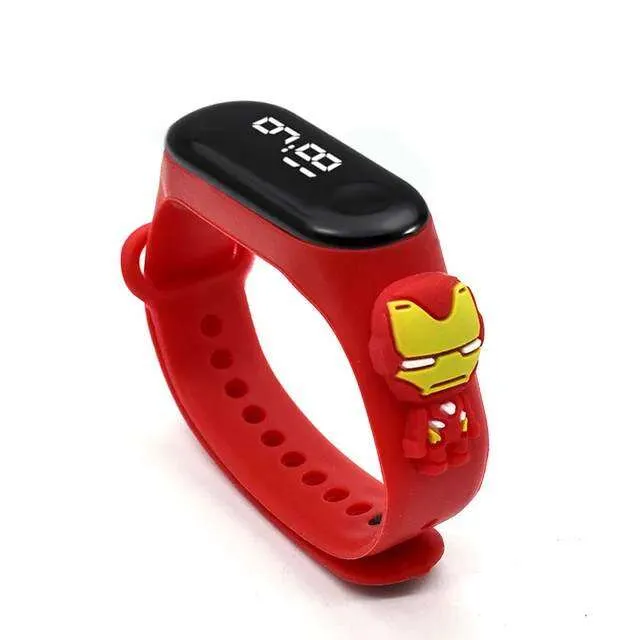 Ironman Waterproof LED Silicone Bands Kids Watches for Boys and Girls
