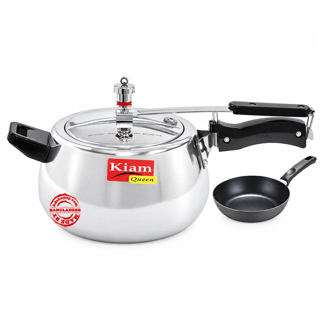 Kiam Queen Pressure Cooker 3.5 Litter with Free Non Stick Fry Pan 14 CM