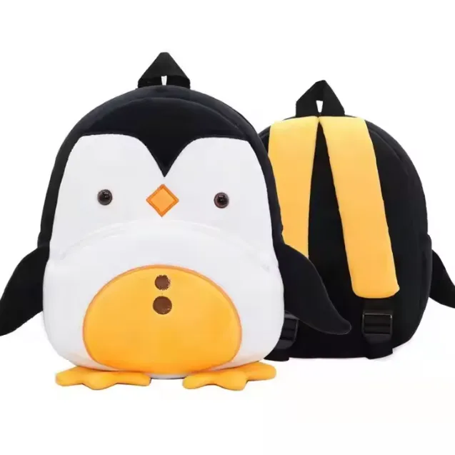 10x11 Inches Toddler Plush Penguins Backpack Cute Baby Backpacks for Boy Girl Mini Backpack Preschool Baby Schoolbag