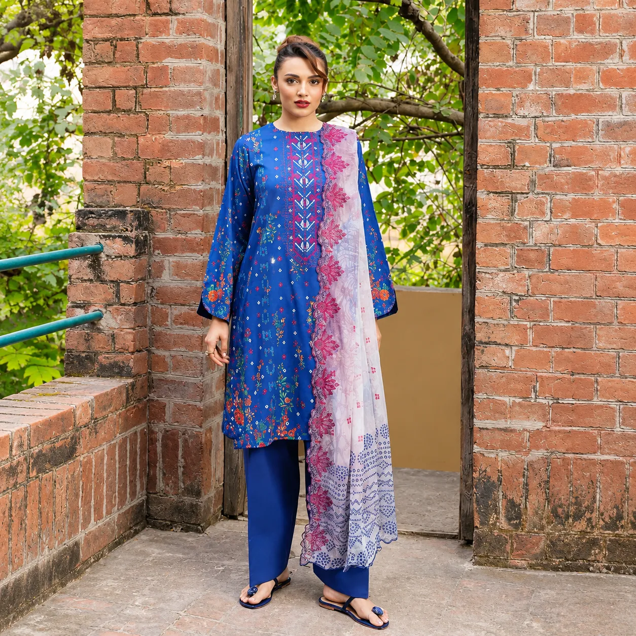 3 PC UN-STITCHED (SHIRT, TROUSERS & DUPPATA