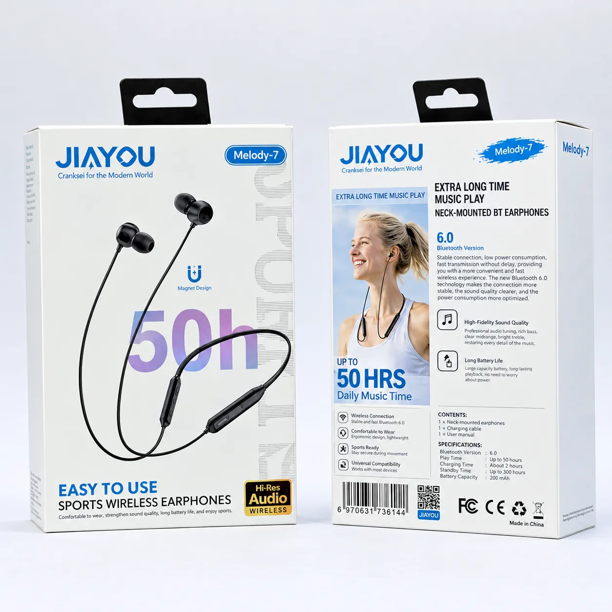 JIAYOU Melody-7 Bluetooth 6.0 Sports Neckband